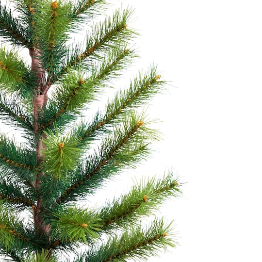 Northlight 3ft. Unlit Slim Pine Artificial Christmas Tree in Birch Wood Pot